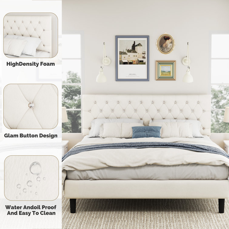 Faux leather deals tufted headboard